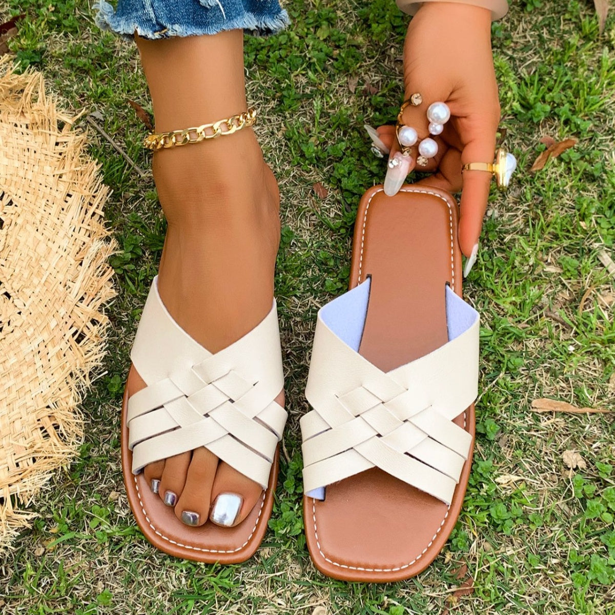 Woven Open Toe Sandals