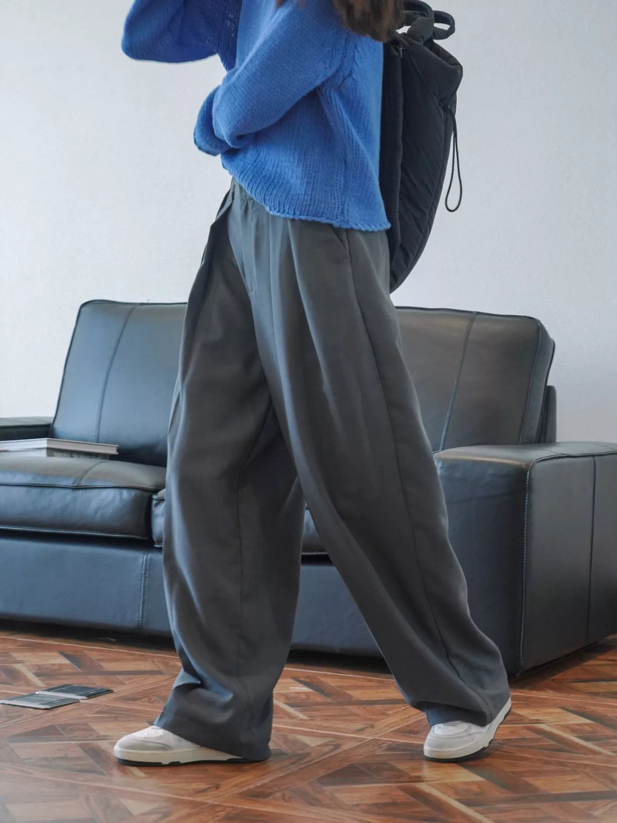 High-Waisted Pleated Wide-Leg Pants