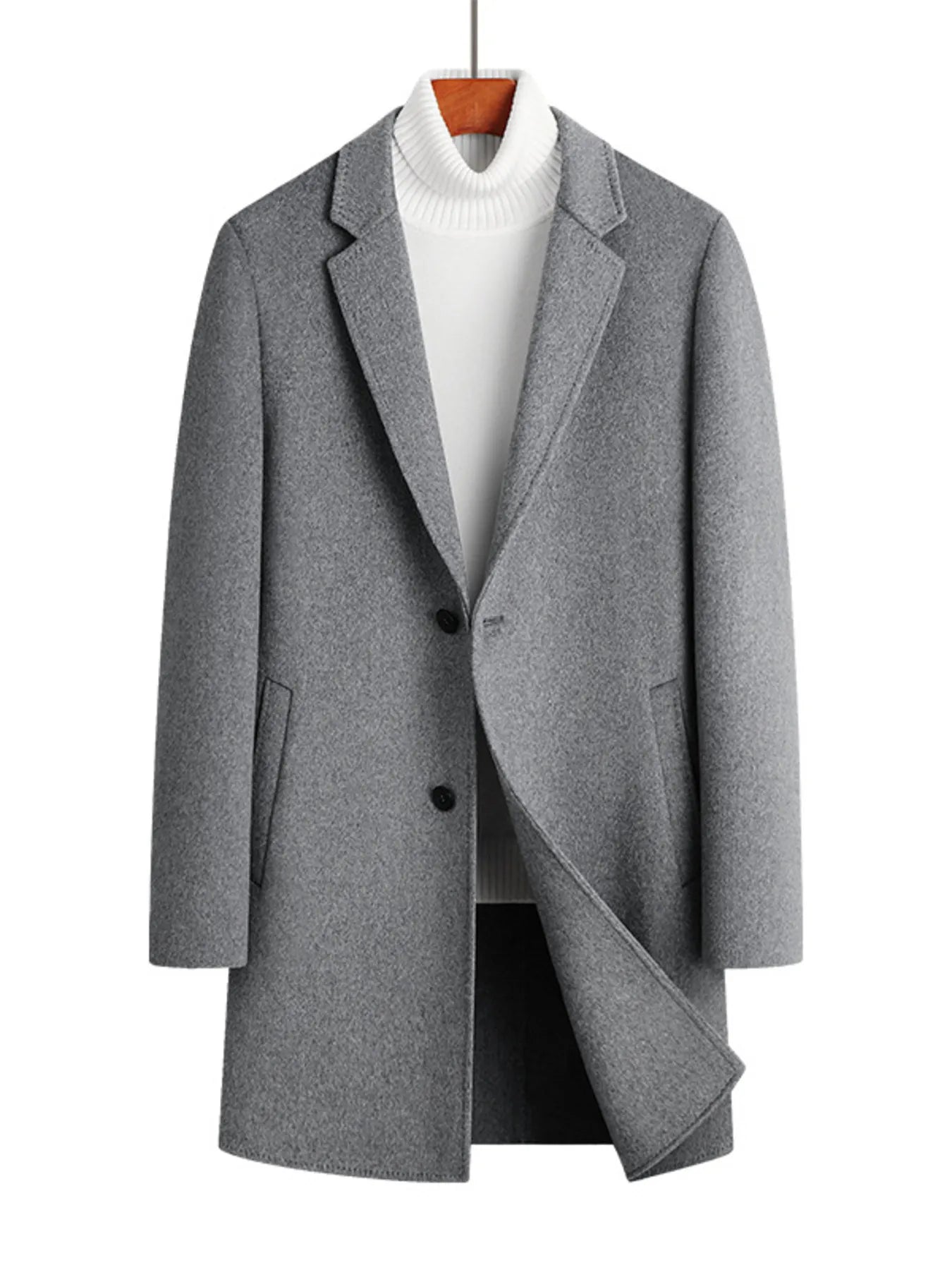 Men's Plus Size Button Up Long Sleeve Coat