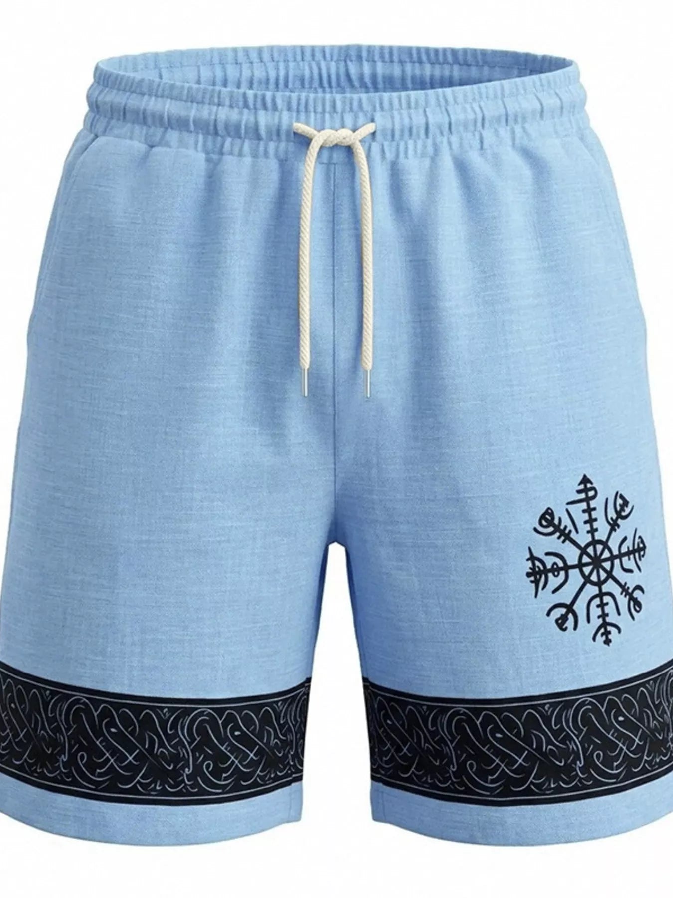 Men's Full Size Linen Blend Drawstring Shorts Plus Size