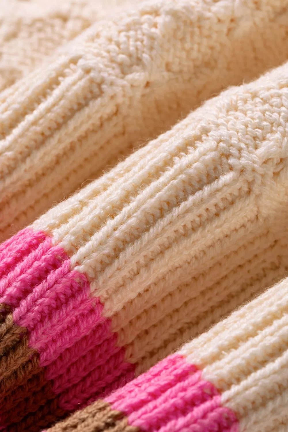 Stripe Striped Colorblock Texture Drop Shoulder Sweater