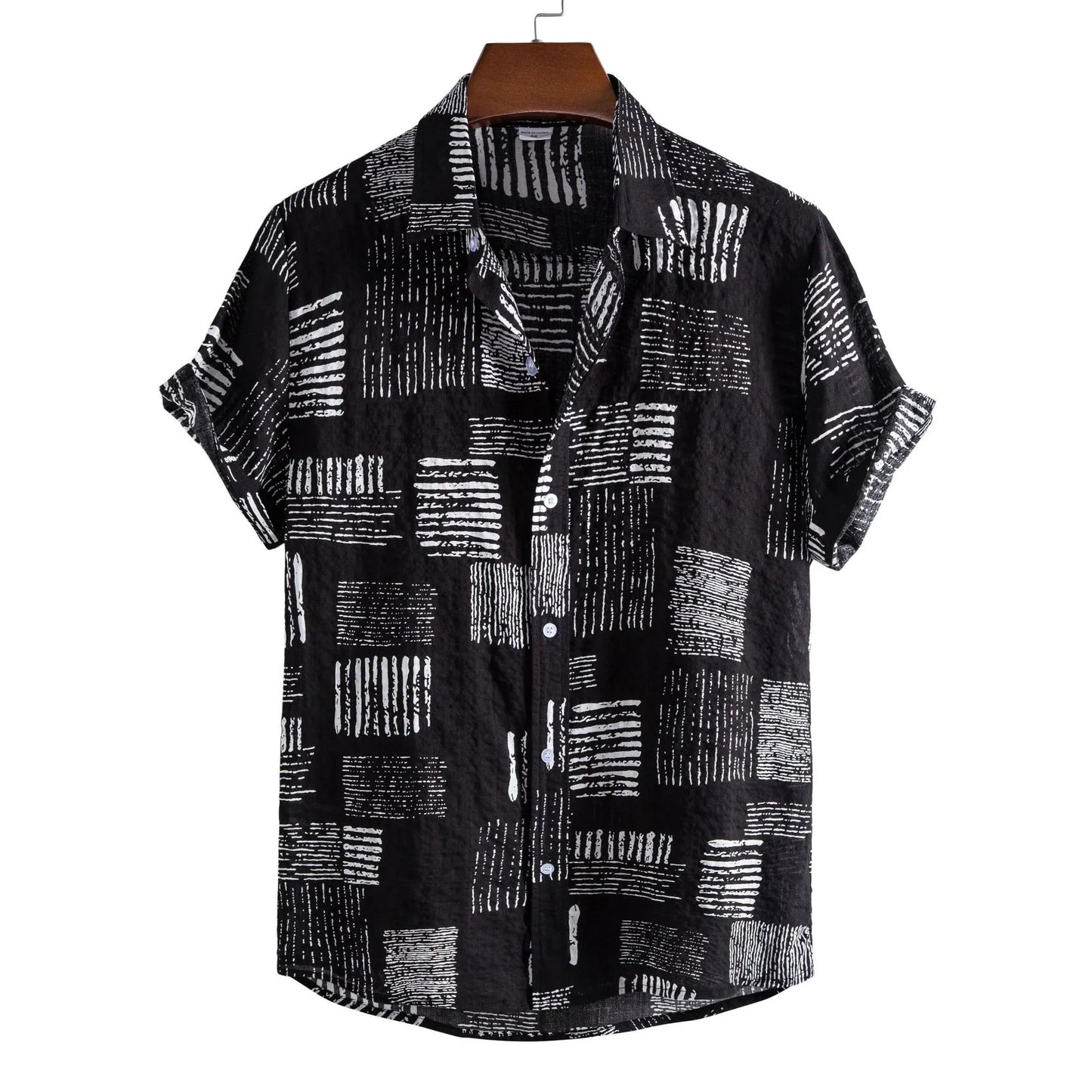 Men's Plus Size Casual Printed Short Sleeve Shirt
