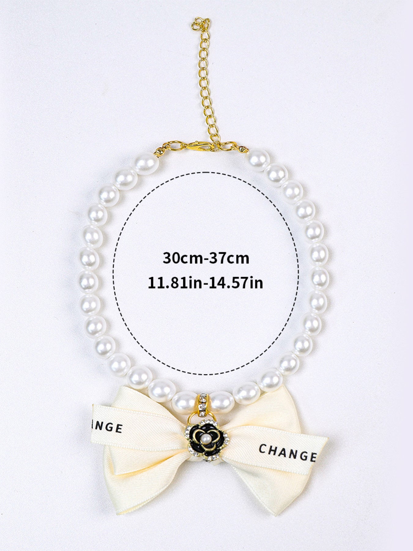 Pearl Bowknot Pet Necklace