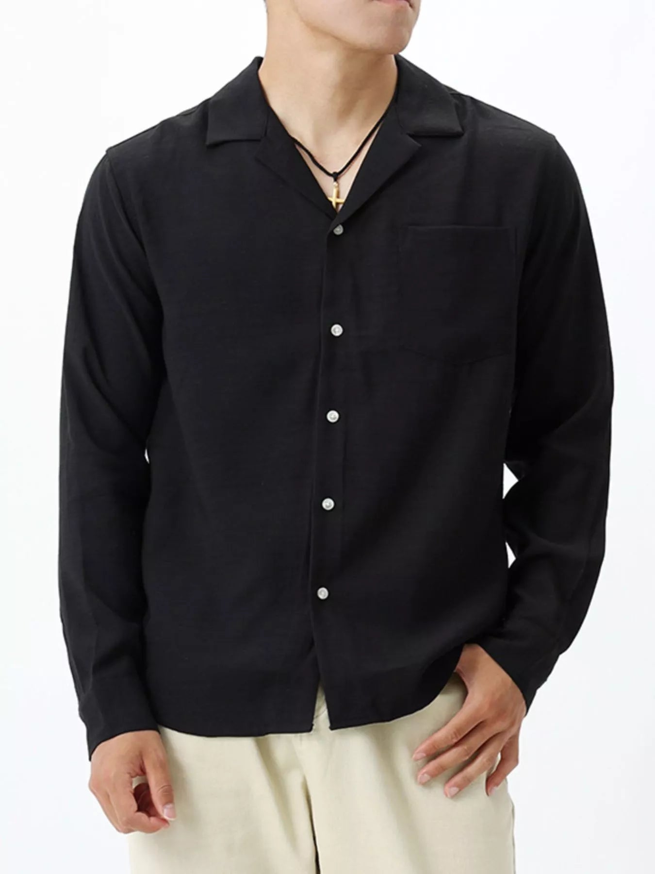 Men's Plus Size Button Up Long Sleeve Shirt