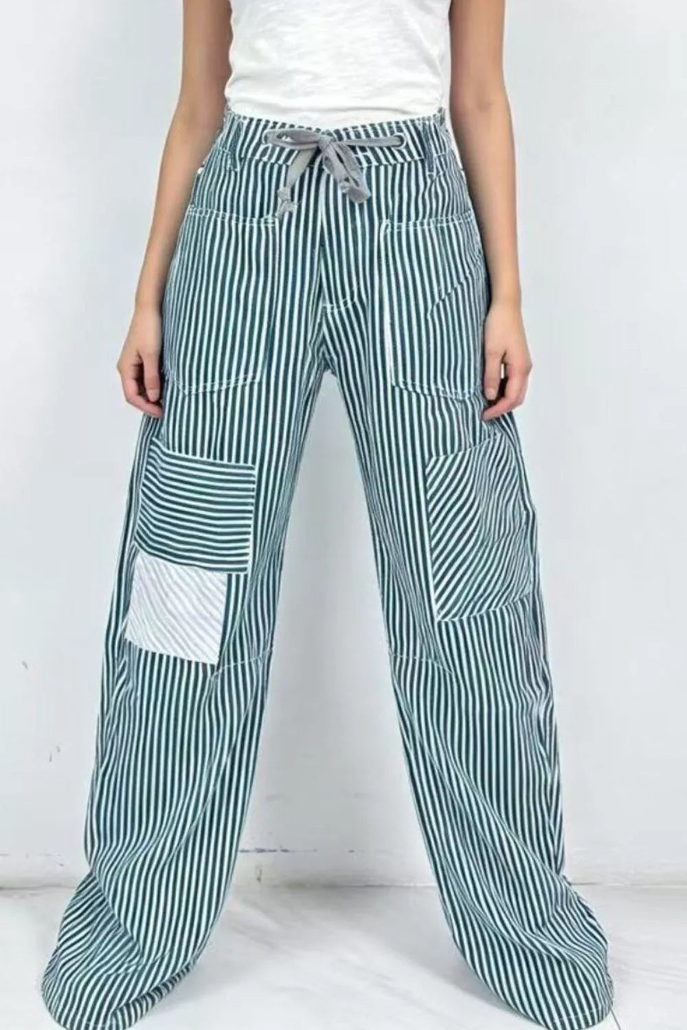 Striped Wide-Leg Pants