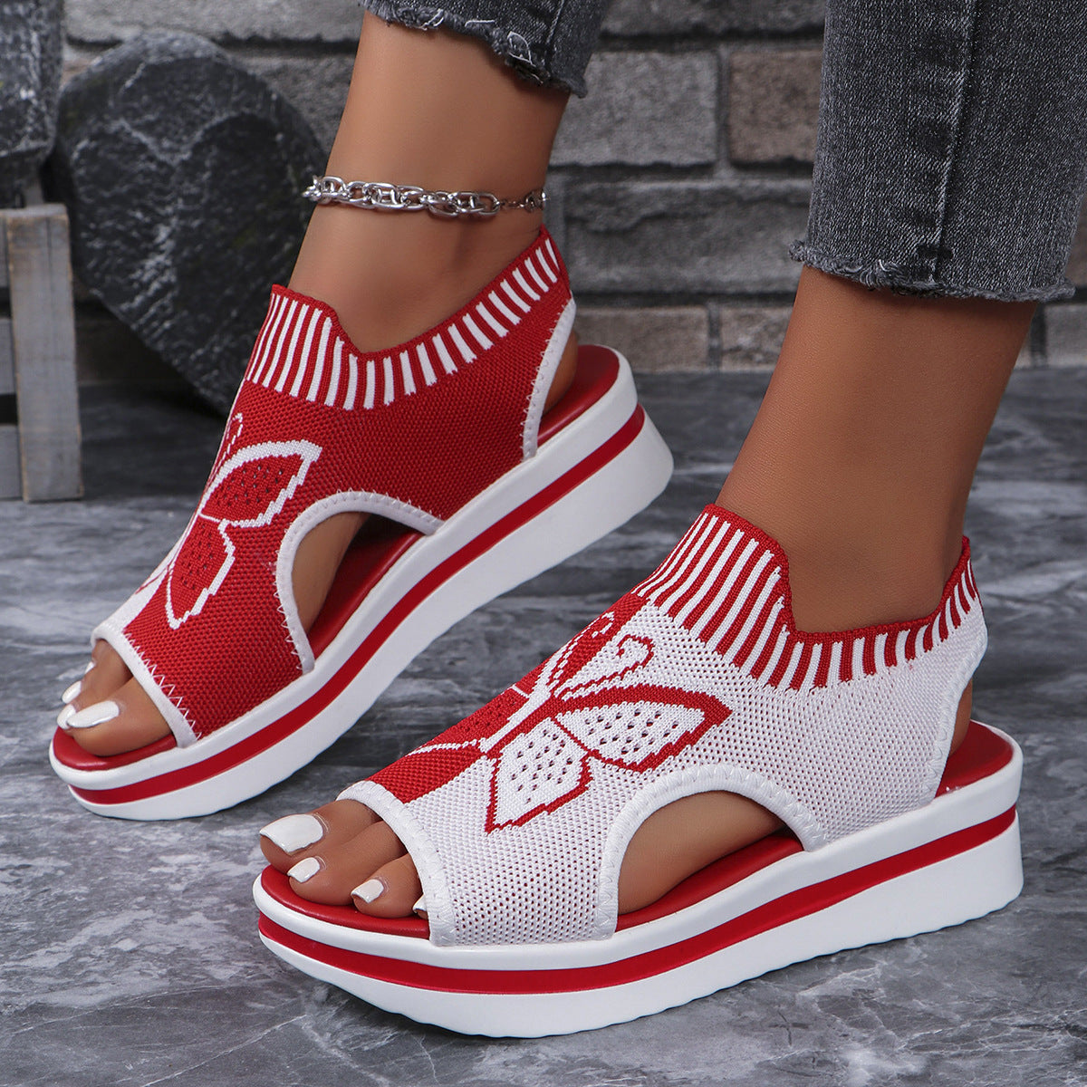 Open Toe Wedge Sandals
