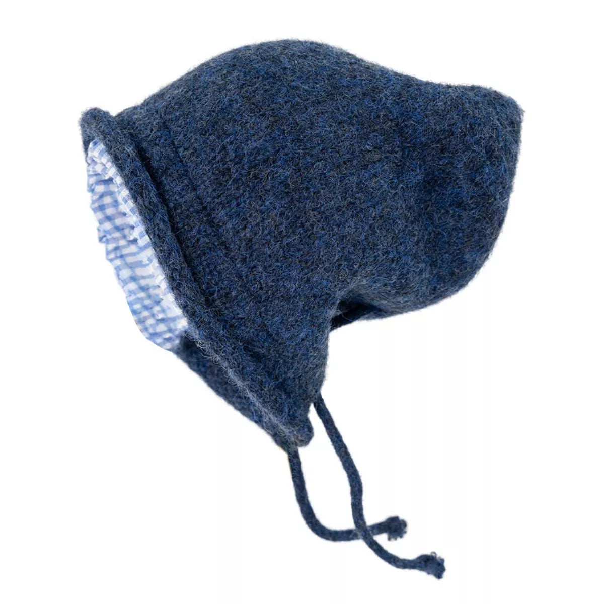 Plaid Trim Knit Hat