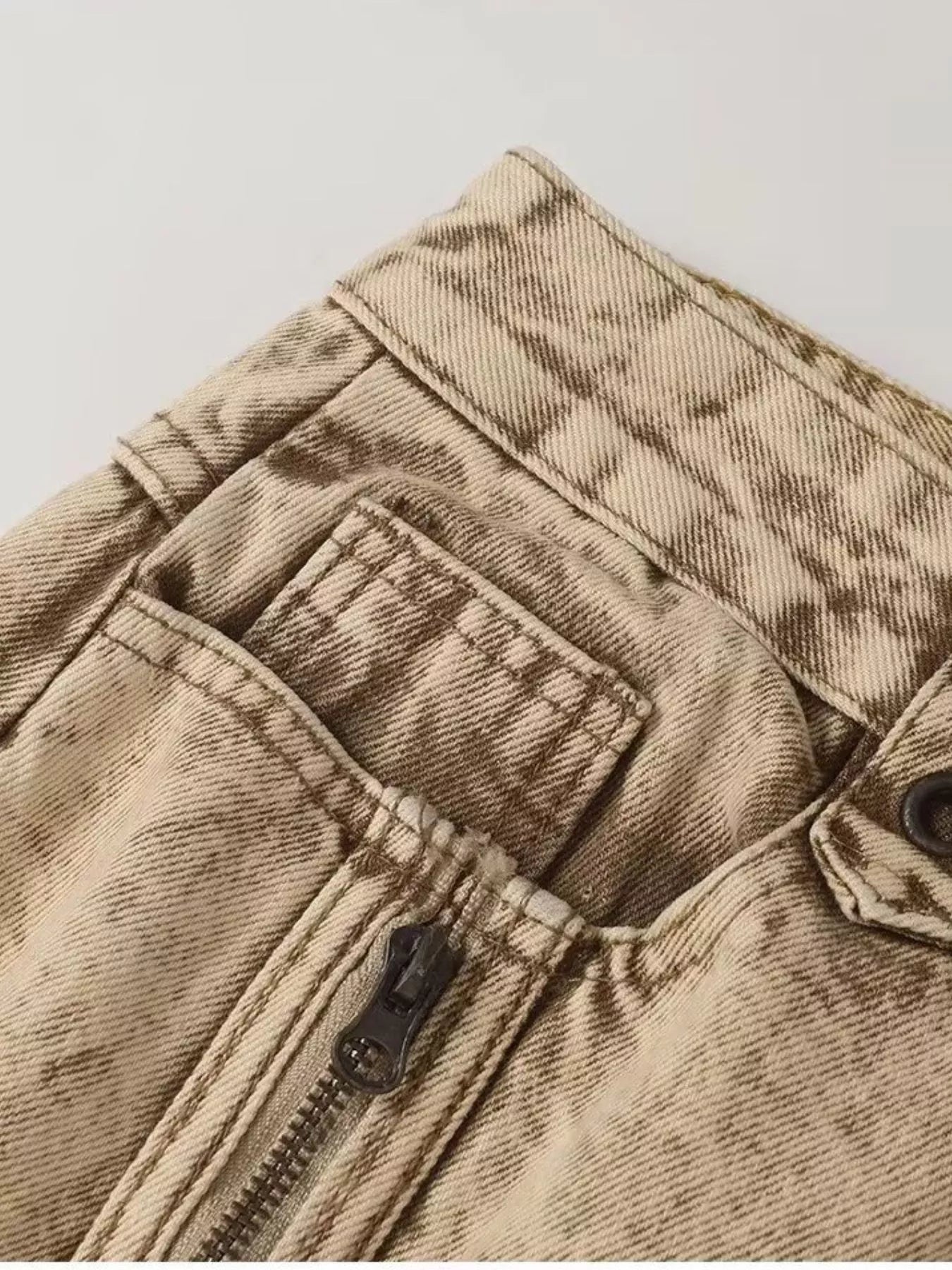 Men's Full Size Distressed Wash Wide-Leg Jeans Plus Size