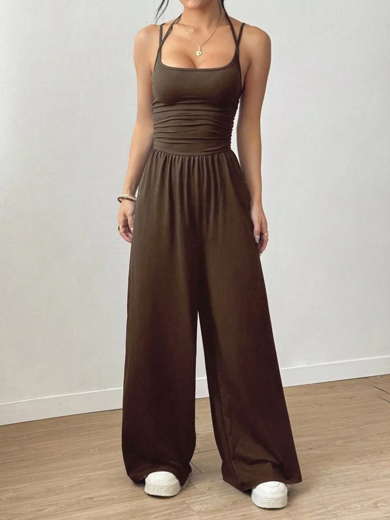 Spaghetti Strap Wide-Leg Jumpsuit