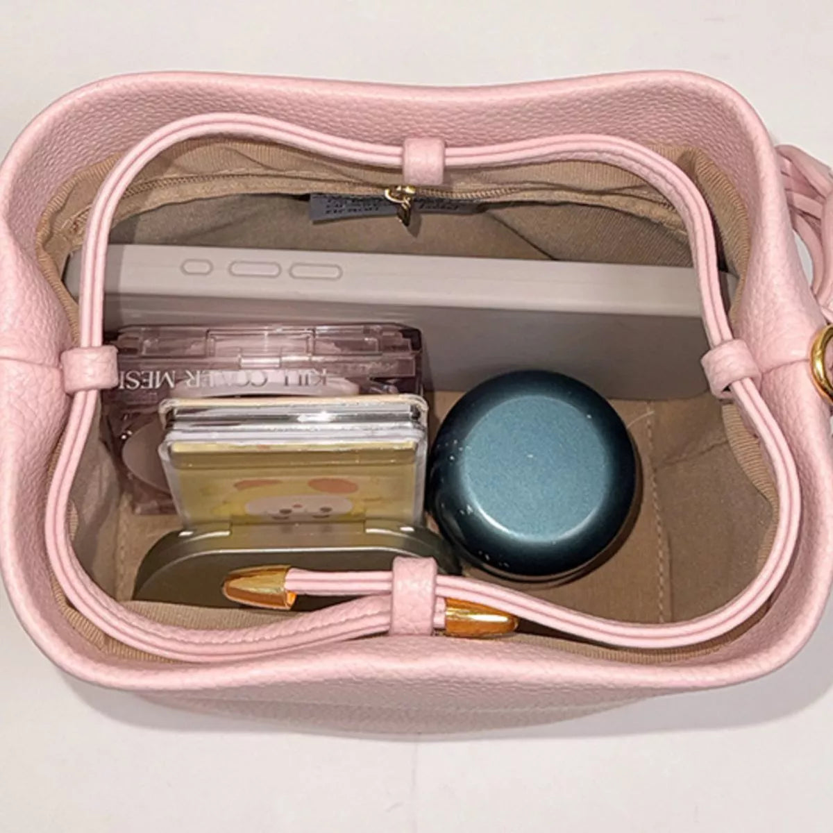 PU Leather Bucket Crossbody Bag