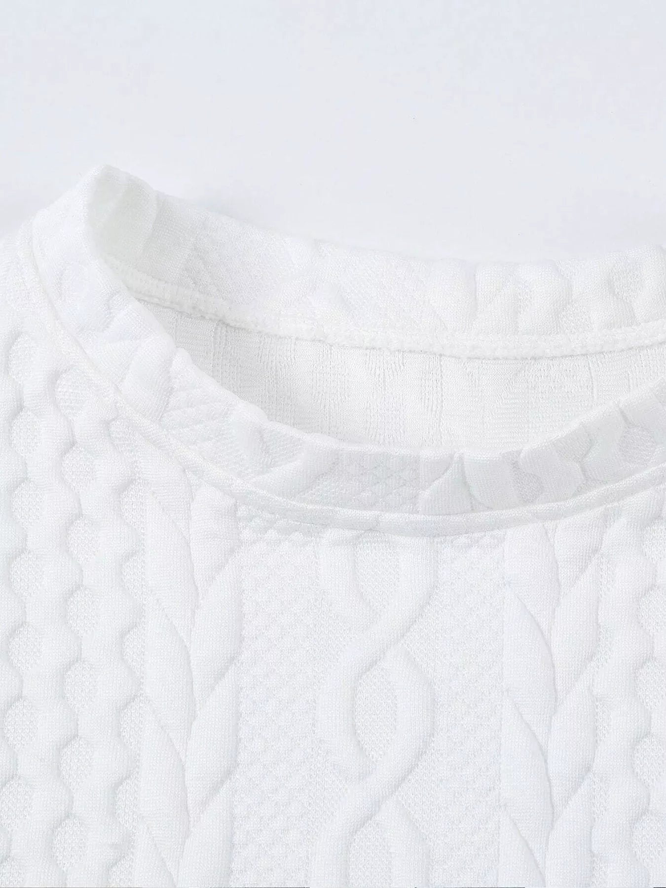 Textured Knit Crewneck Sweatshirt