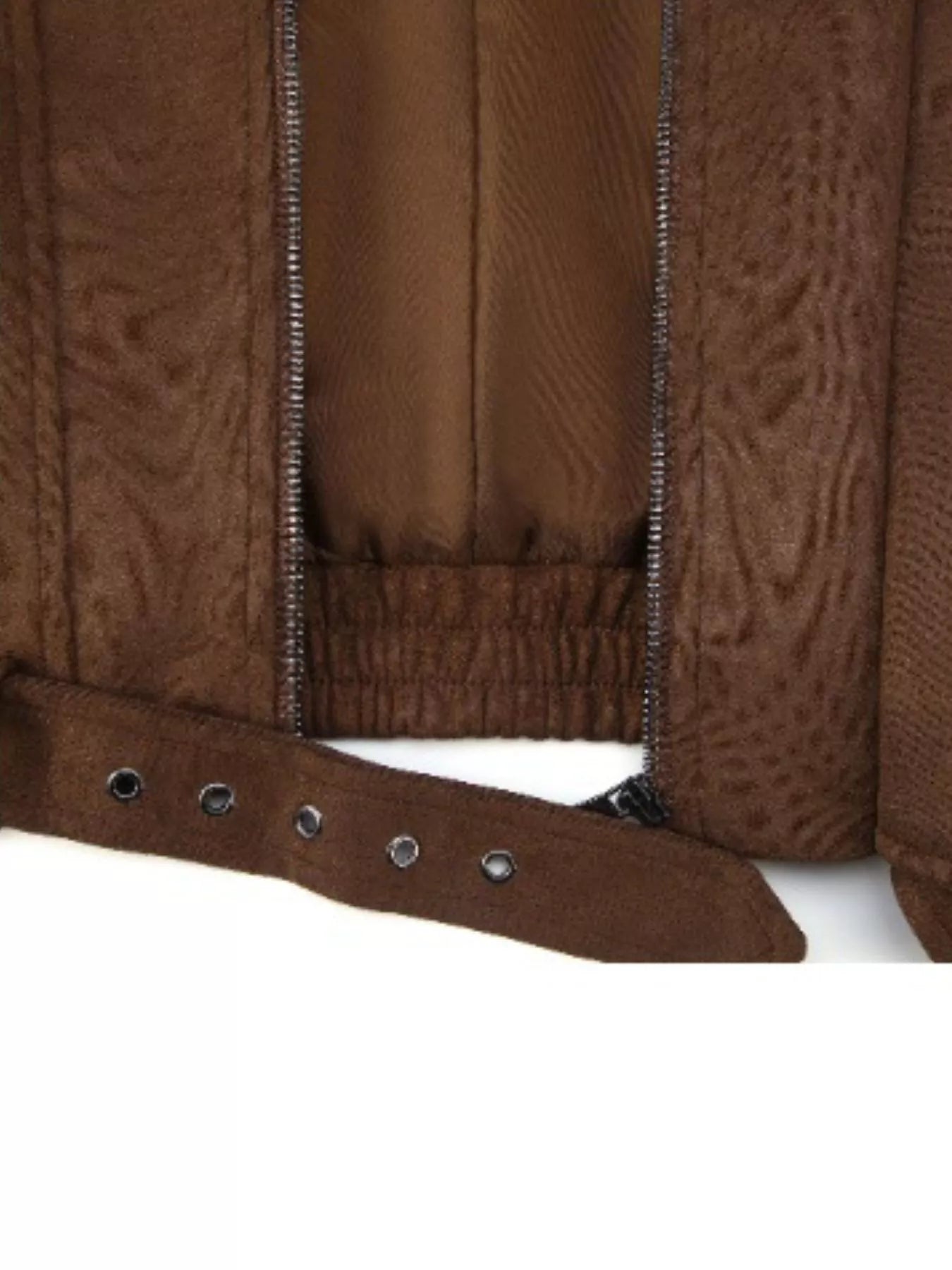 Asymmetrical Zipper Moto Jacket with Belt Detail