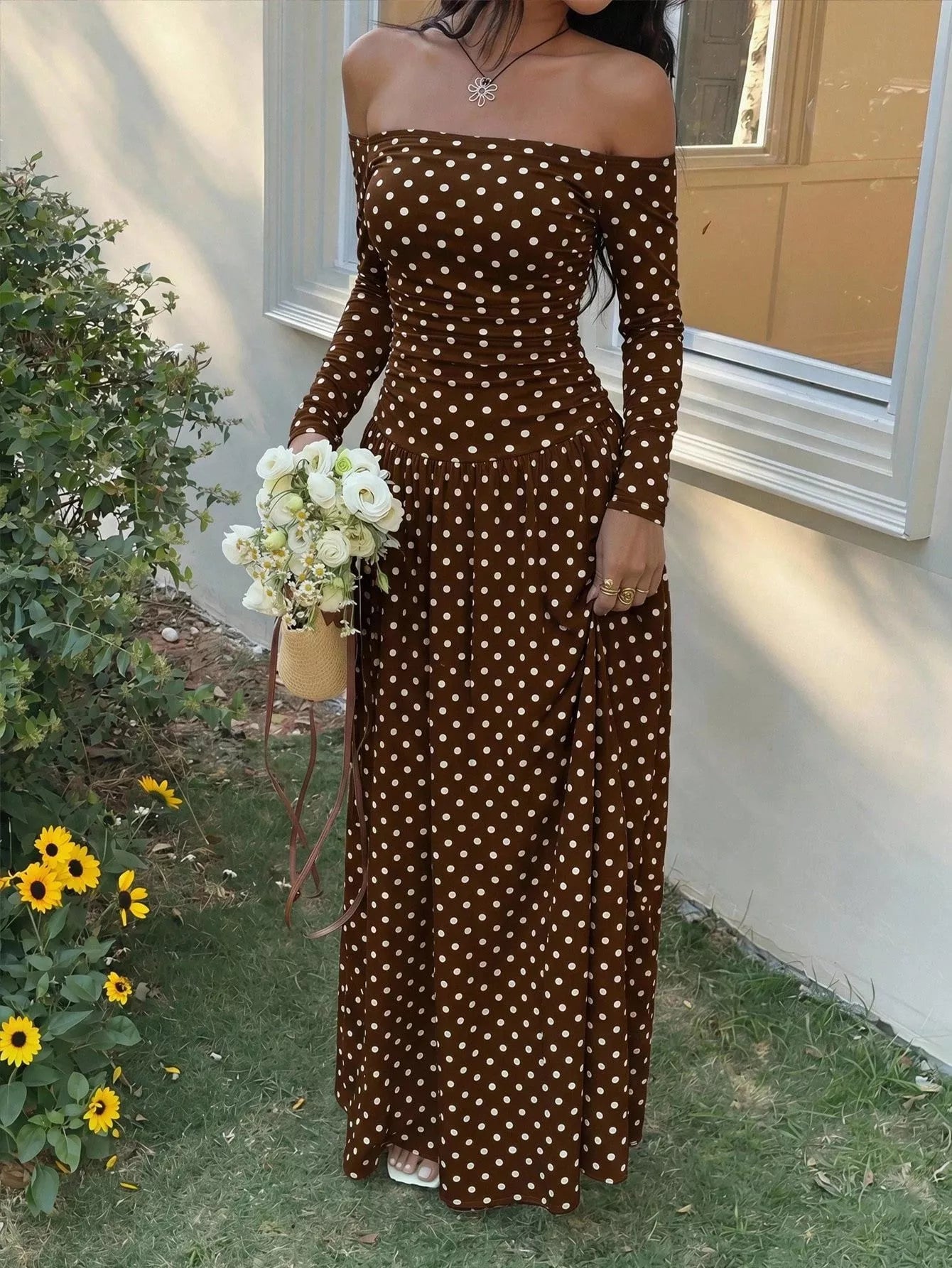 Off-the-Shoulder Maxi Dress