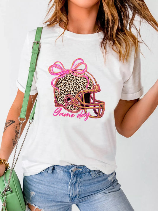 Leopard Game Day Helmet Graphic Tee