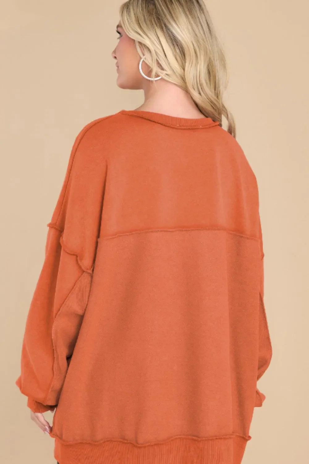 Exposed Seam Long Sleeve Sweatshirt