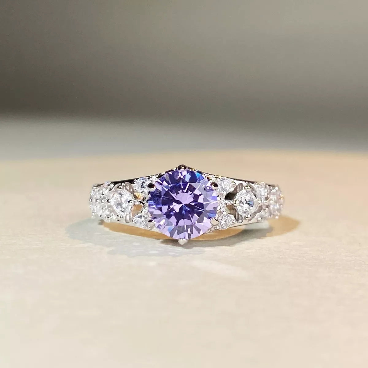 Growing High-Carbon Diamond 925 Sterling Silver Ring