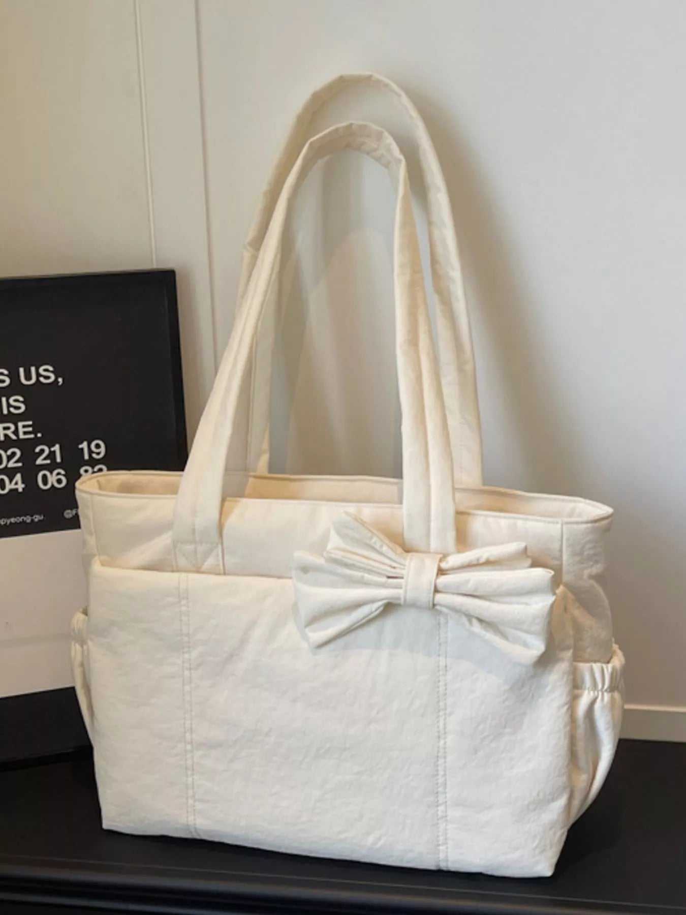 Bow Accent Tote Bag