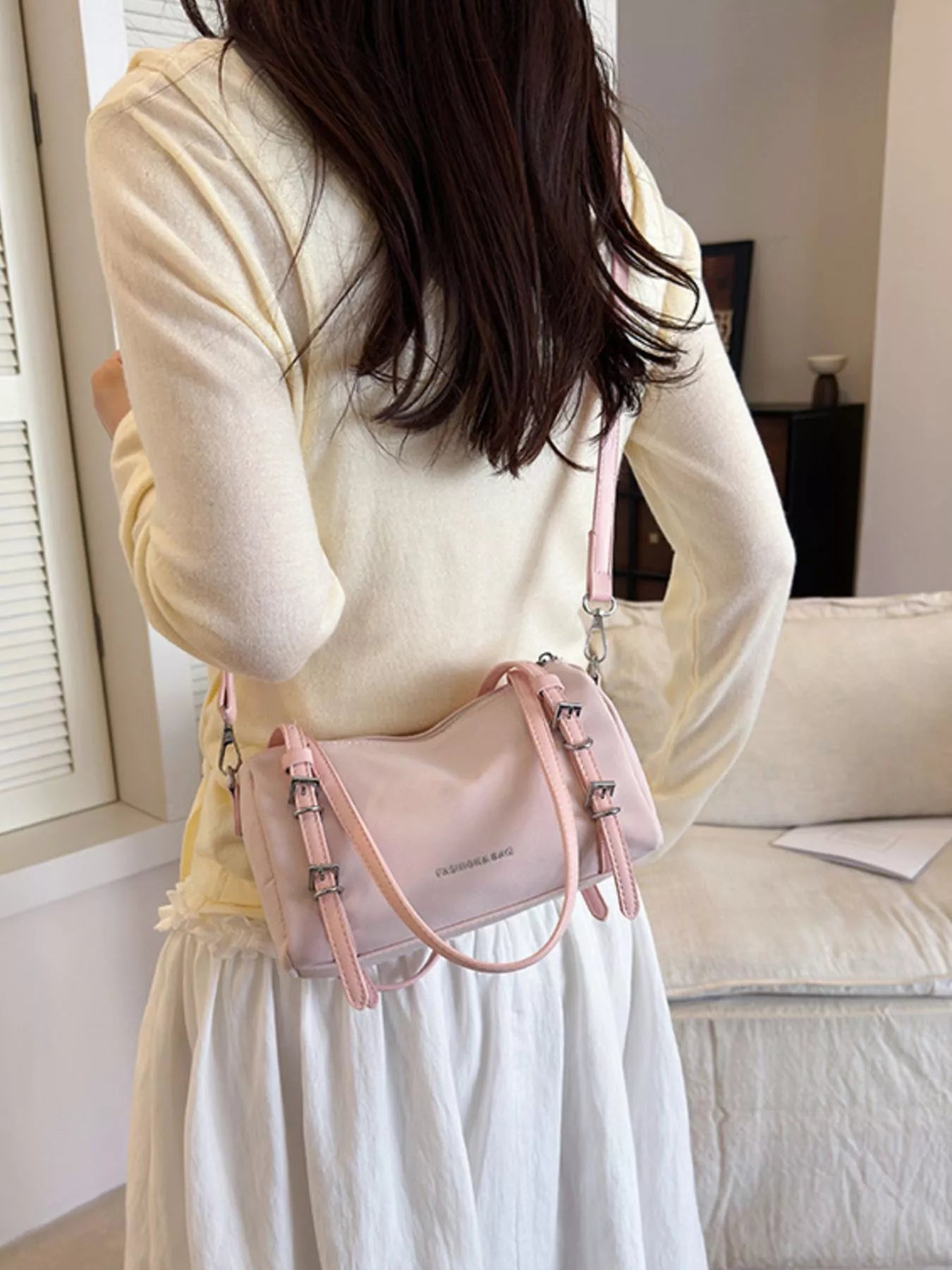 Buckle Detail Shoulder Bag