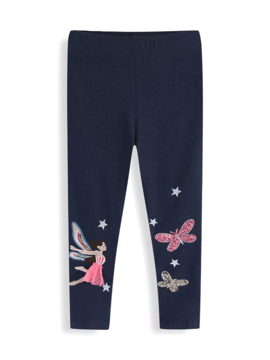 Children's Fairy Embroidered & Sequin Butterfly Leggings