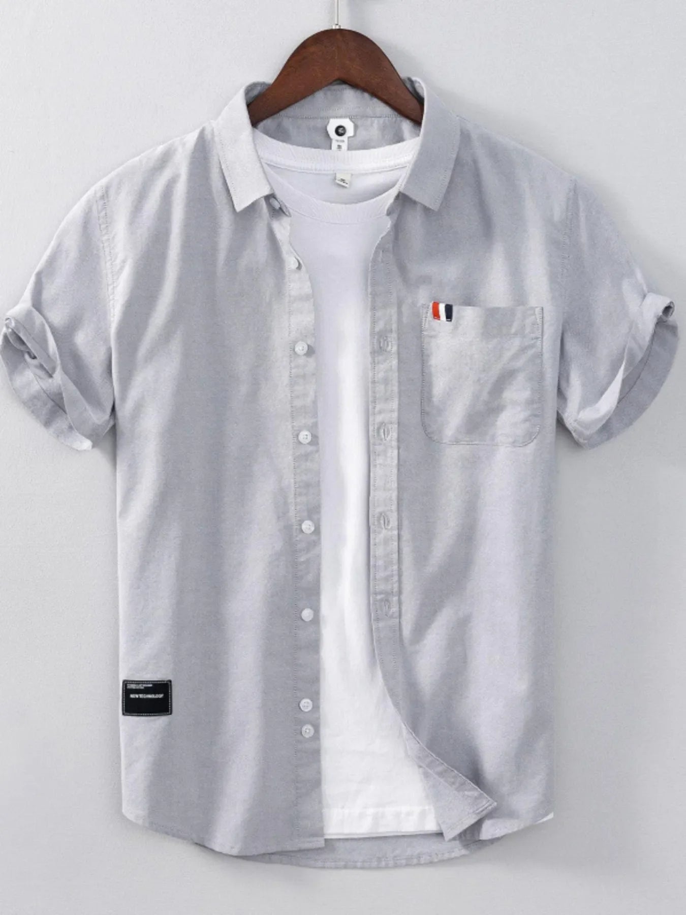 Men's Plus Size Short Sleeve Button-Up Shirt