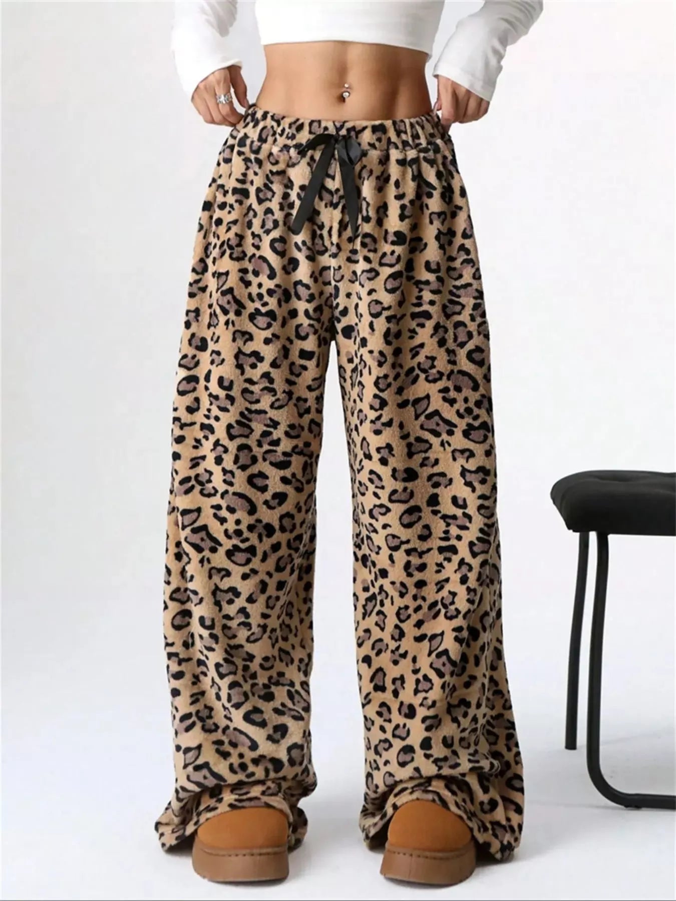 Drawstring Wide Leg Pants