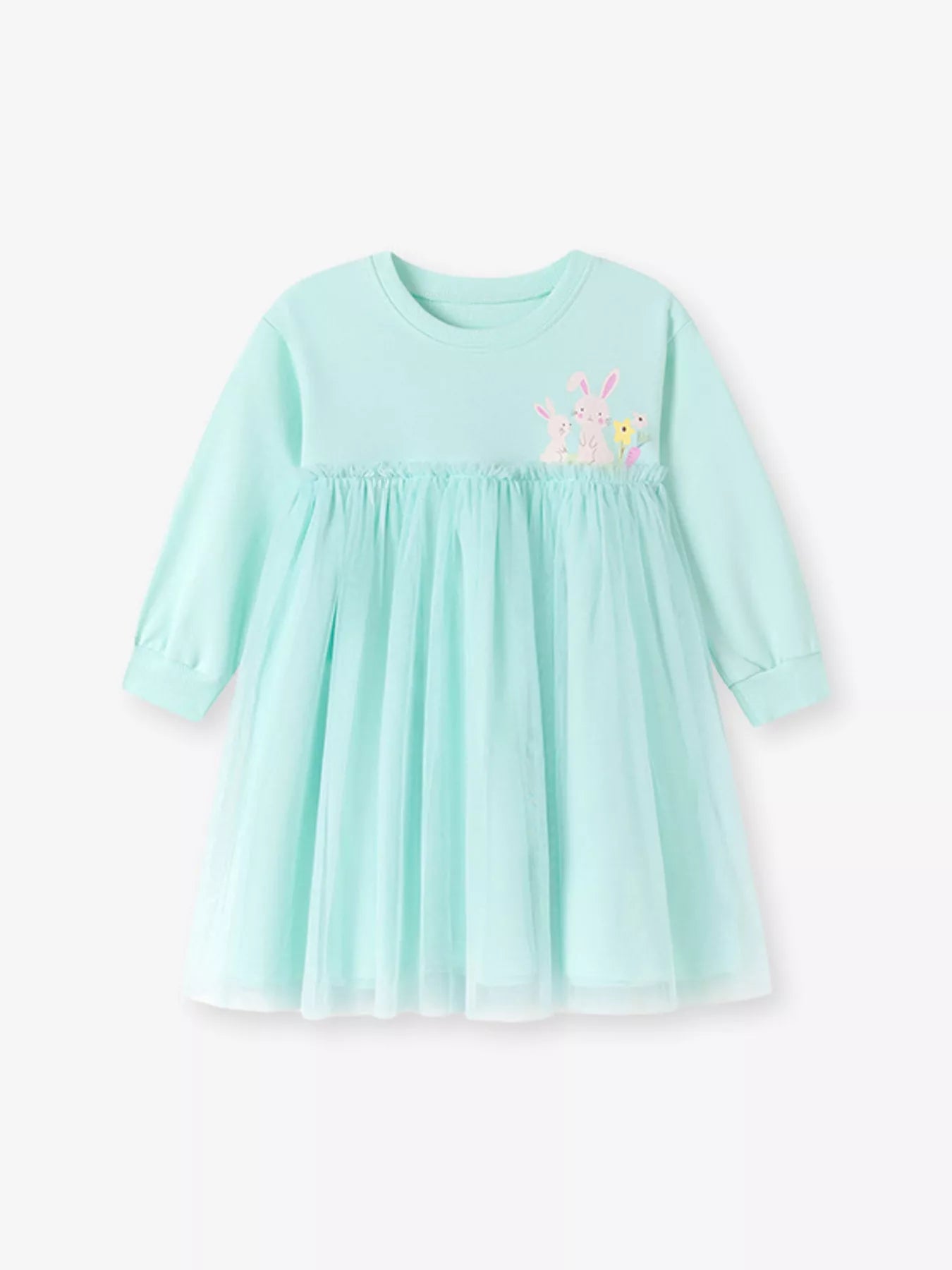 Children's Bunny Round Neck Tulle Dress