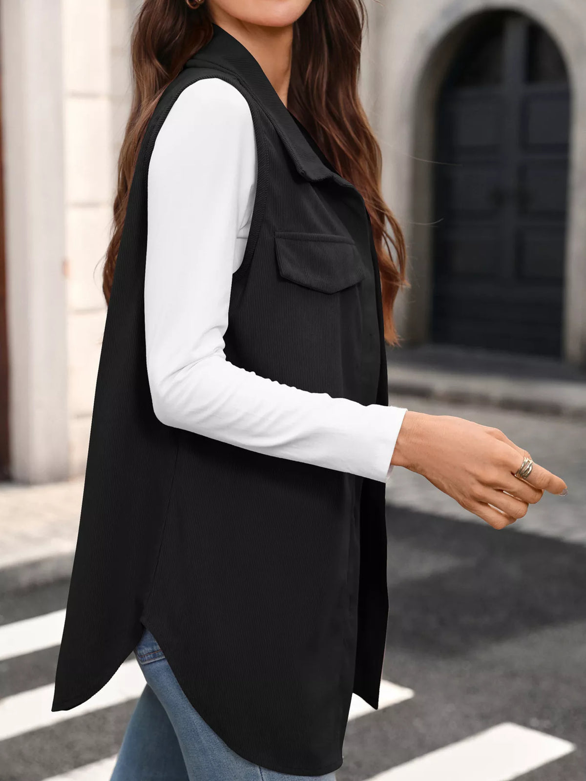 Button-Down Utility Vest Coat