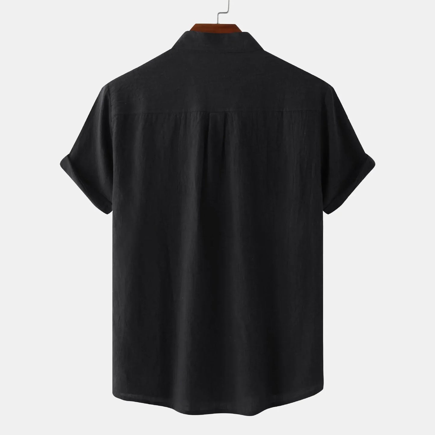 Men's Mandarin Collar Short Sleeve Henley Shirt