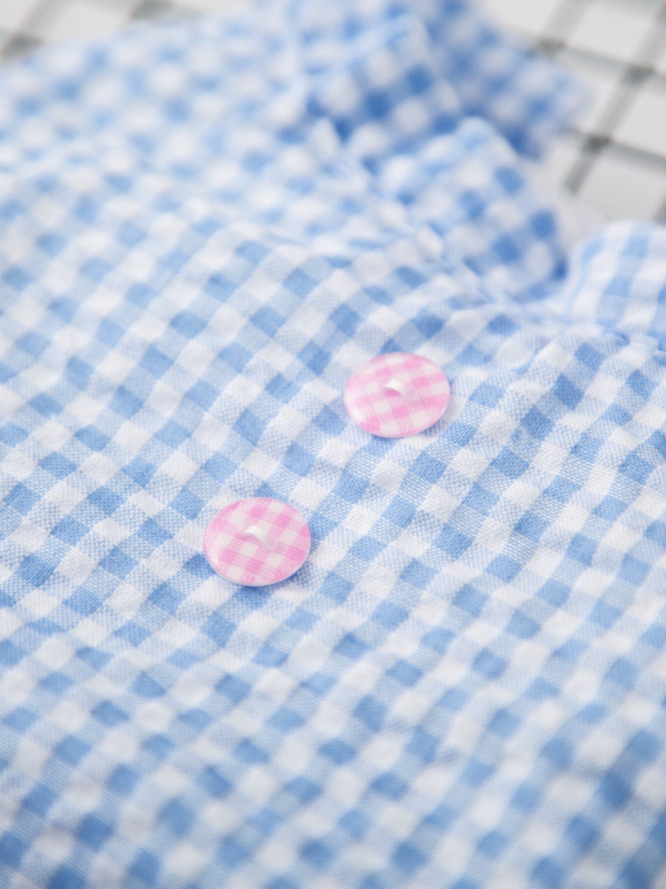 Gingham Ruffle Lace Pet Dress