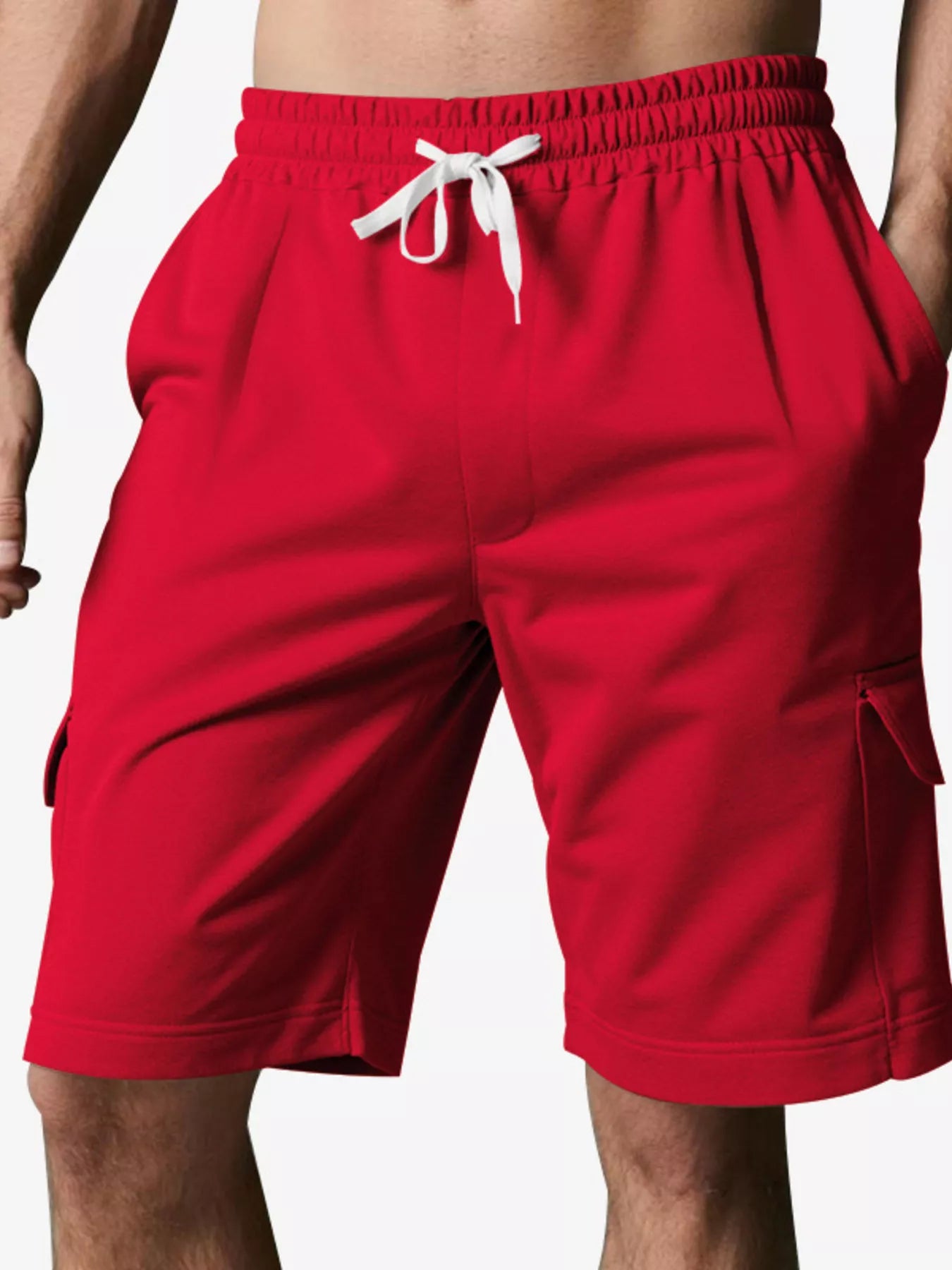 Men's Full Size Drawstring Pocketed Shorts Plus Size