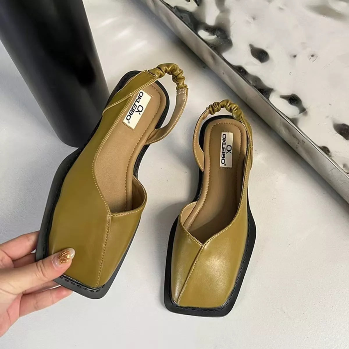 Square Toe Flats Sandals
