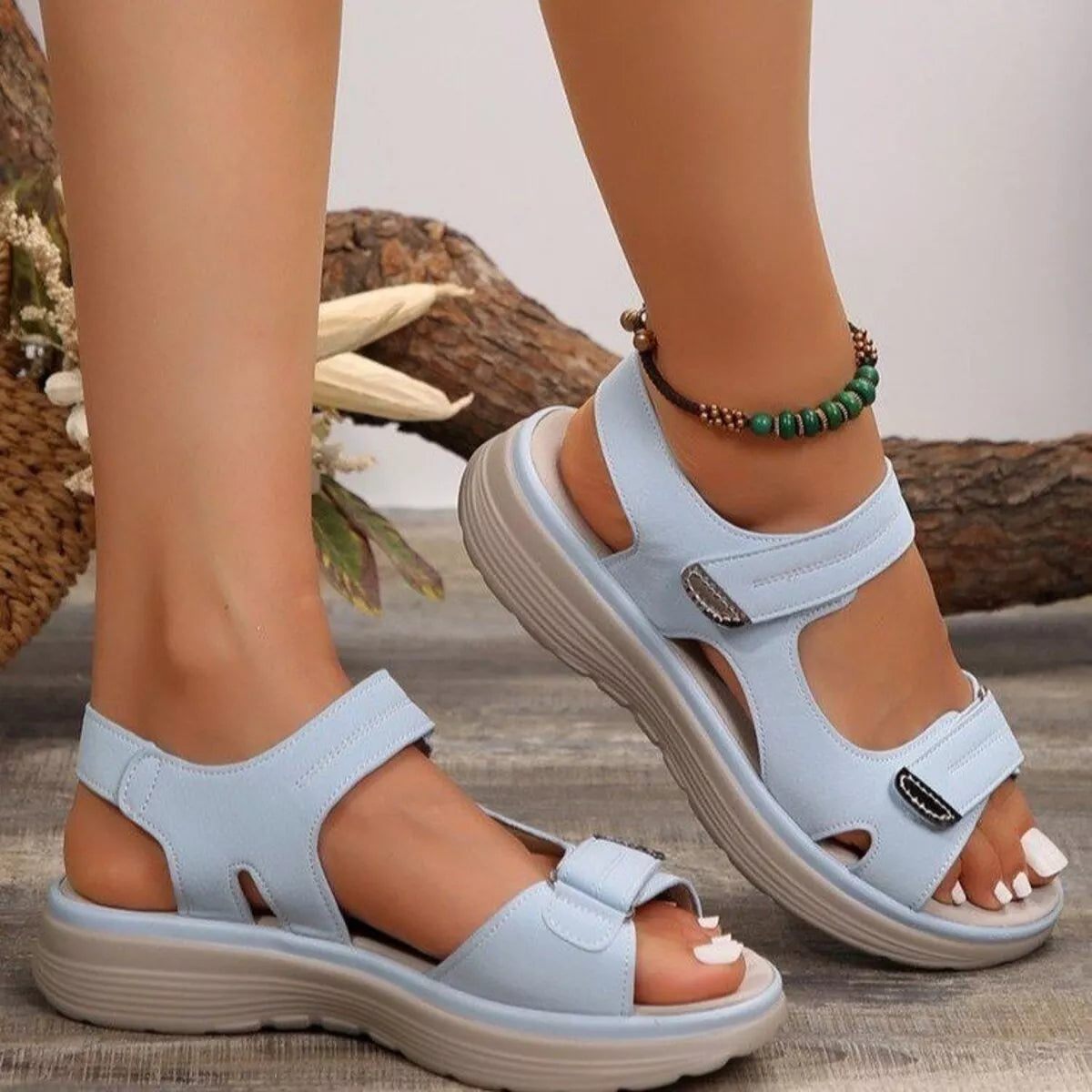 Open Toe Comfort Platform Sandals