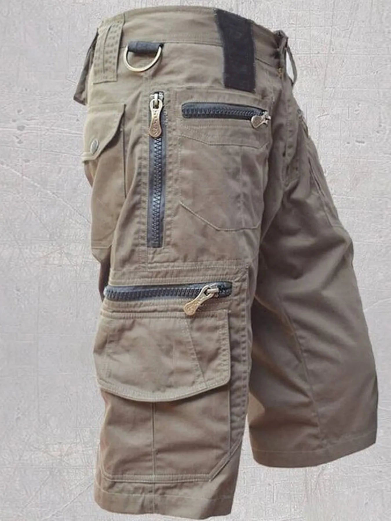 Men's Full Size Multi-Pocket Zipper Cargo Shorts Plus Size