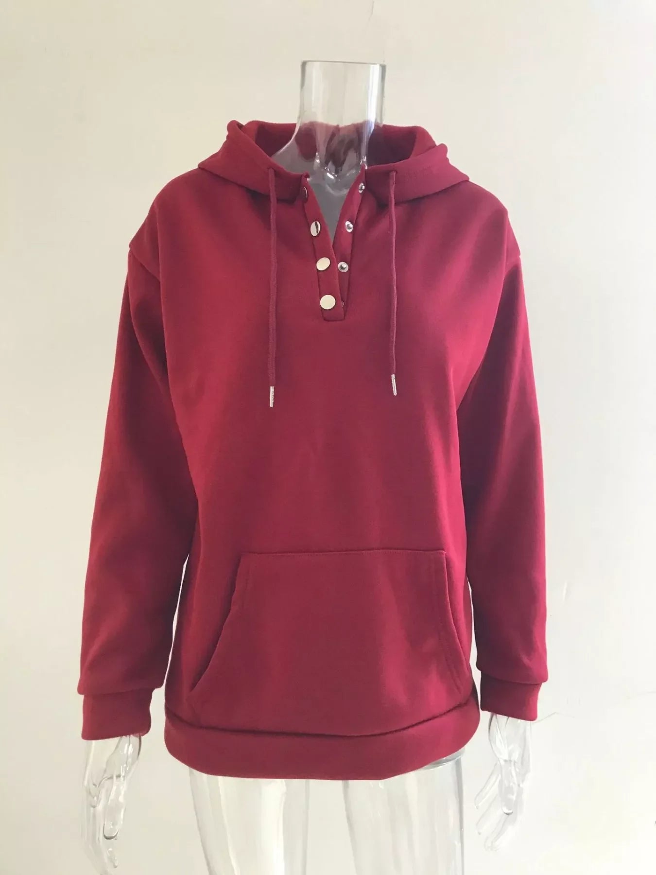 Full Size Kangaroo Pocket Drawstring Long Sleeve Hoodie Plus Size