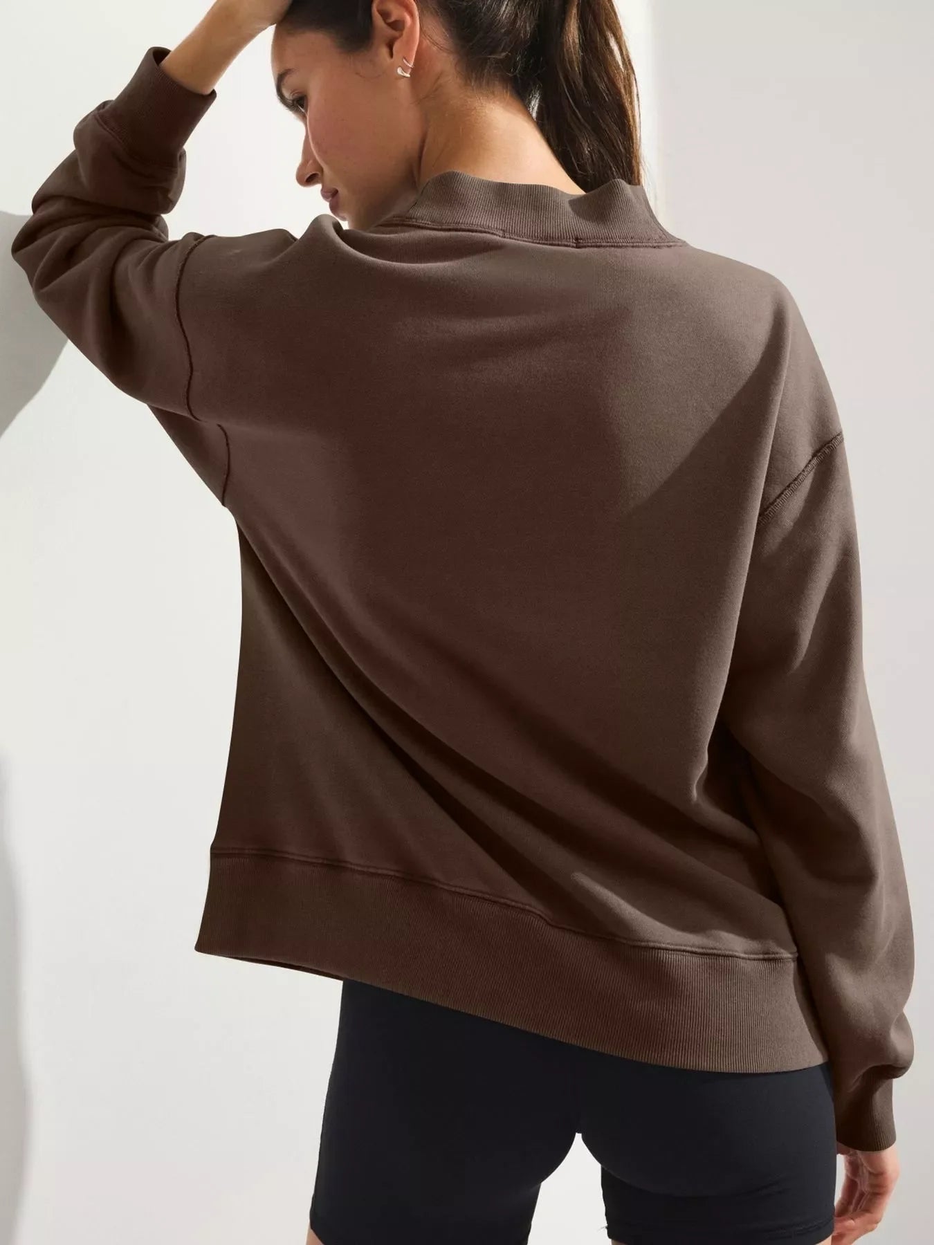 Mock Neck Oversized Sweatshirt