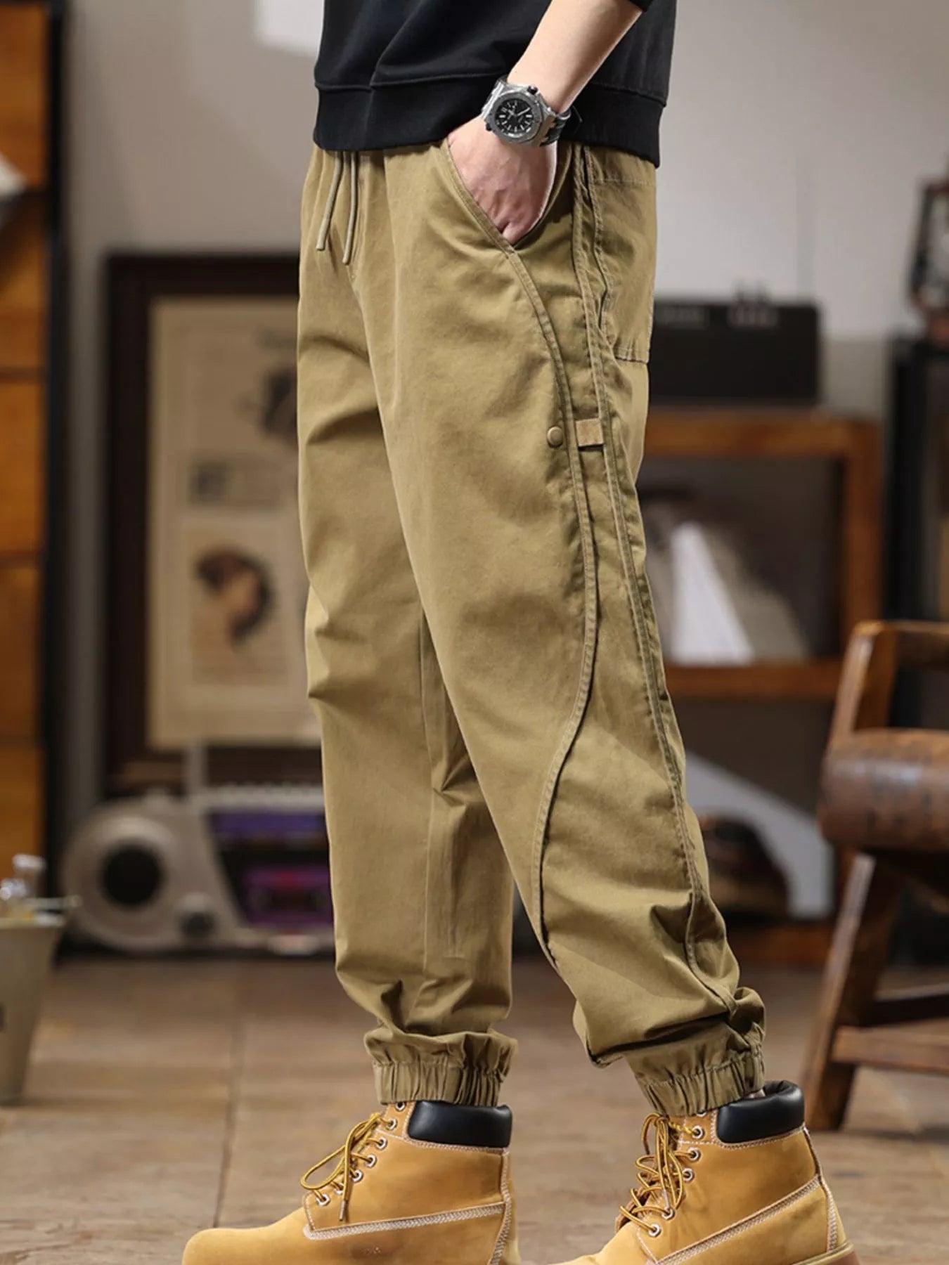 Men's Full Size Drawstring Jogger Pants with Elastic Cuffs Plus Size
