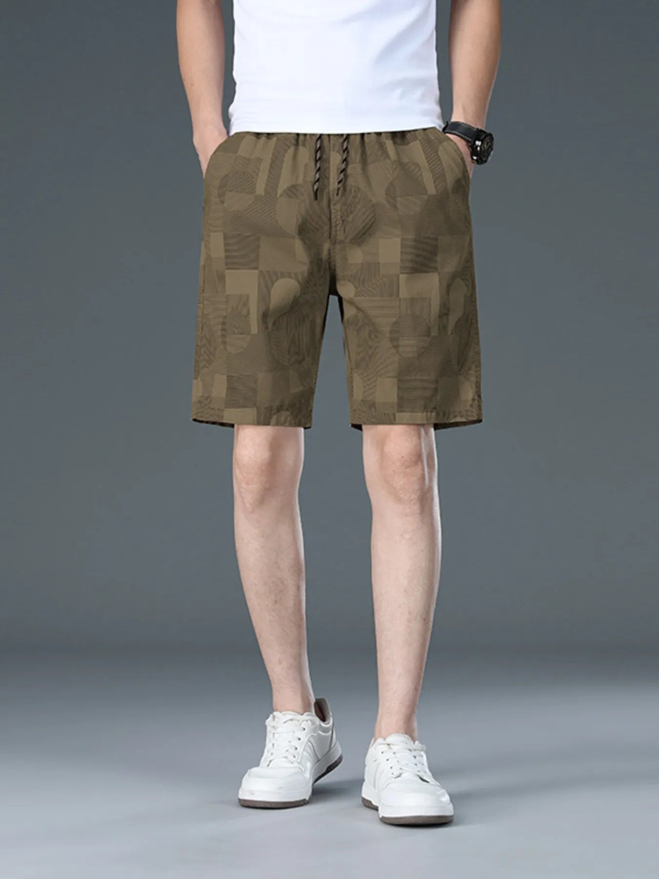 Men's Plus Size Drawstring Casual Shorts
