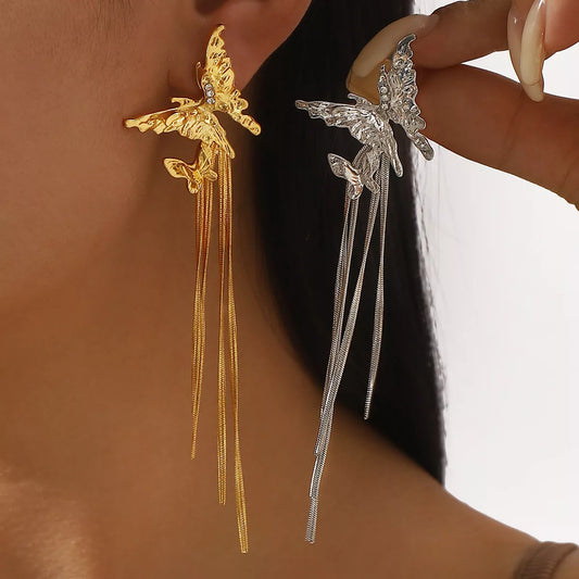 Butterfly Fringe Dangle Earrings