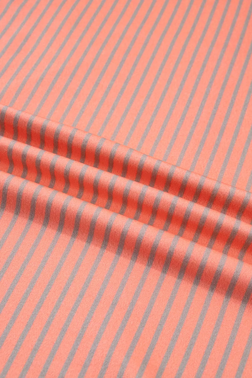 Stripe Colorblock Detail Raw Seam Long Sleeve Tunic Top