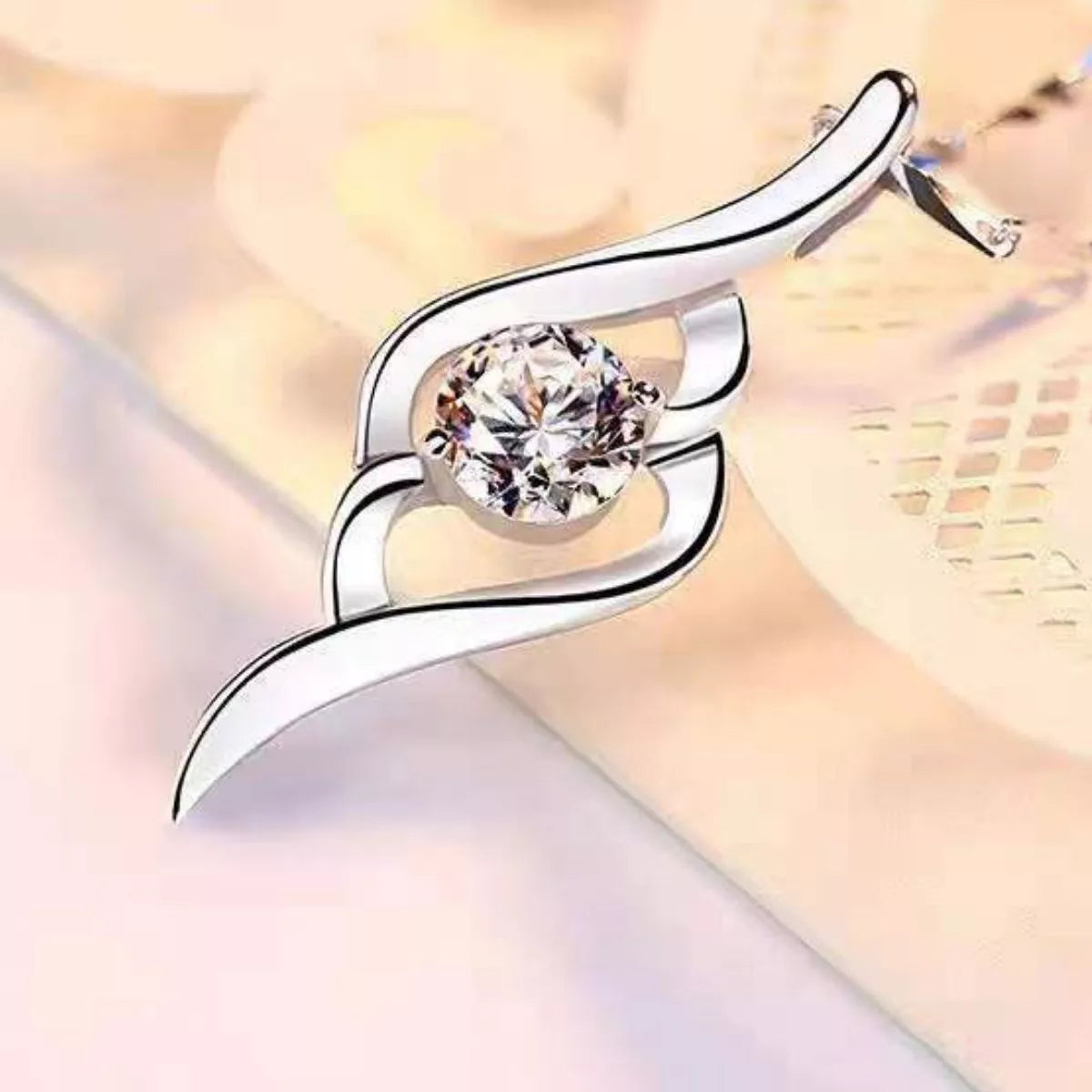 1 Carat Moissanite 925 Sterling Silver Pendant Necklace