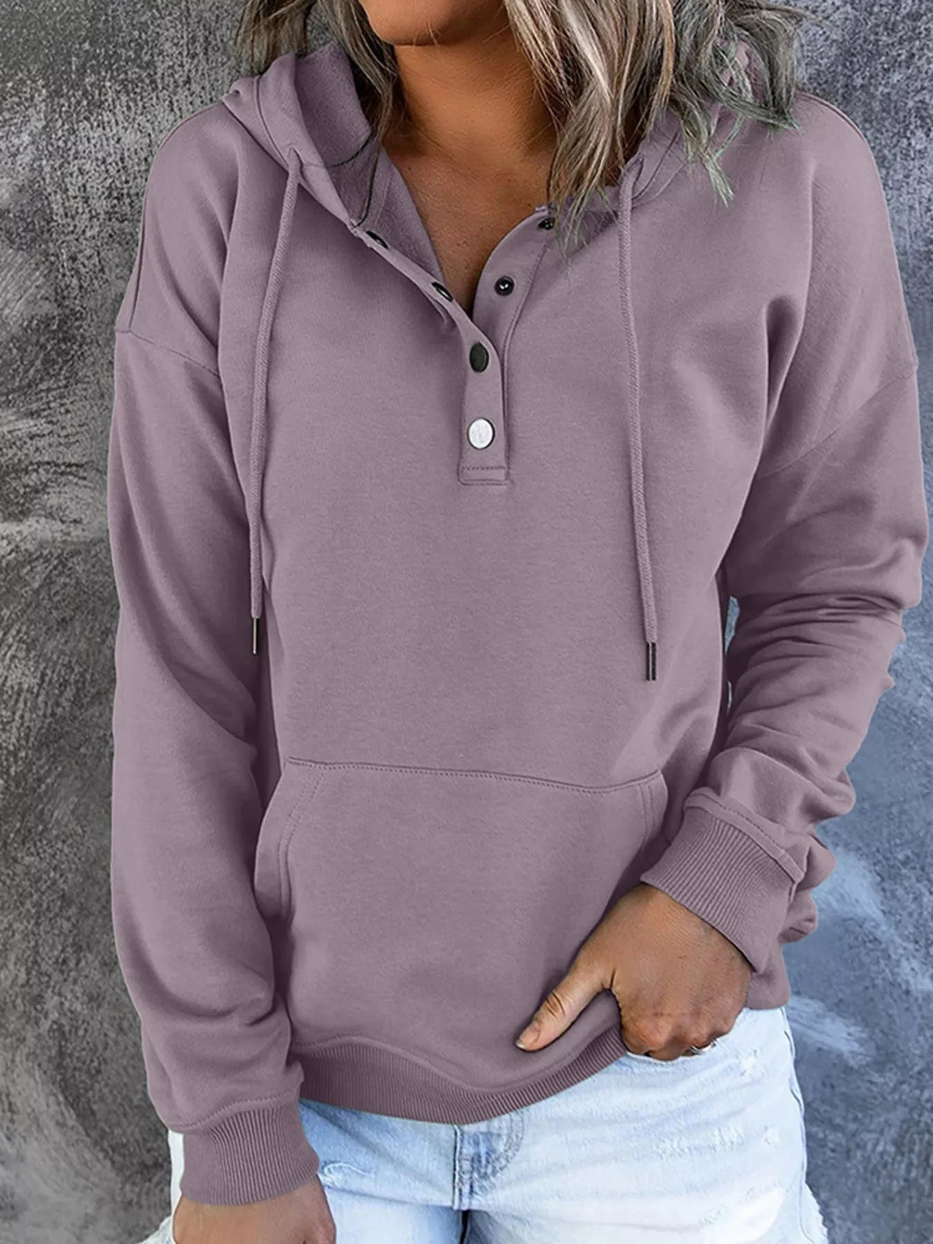Full Size Kangaroo Pocket Drawstring Long Sleeve Hoodie Plus Size