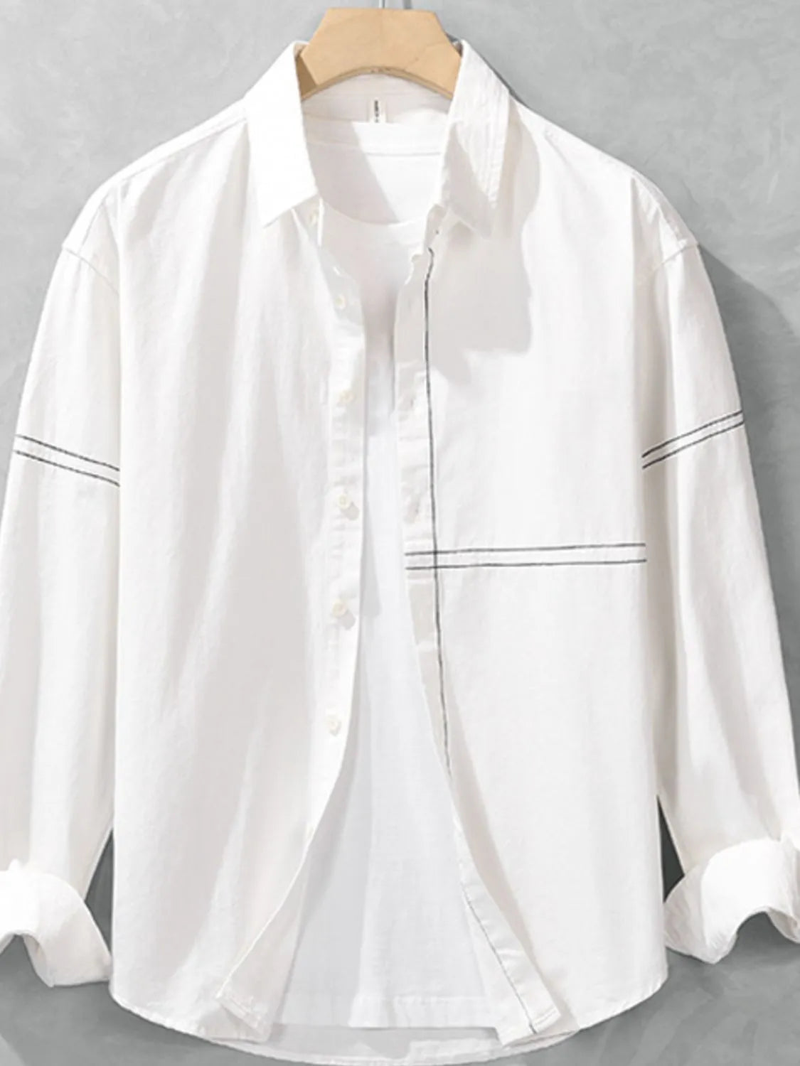 Men's Plus Size Button Up Long Sleeve Shirt