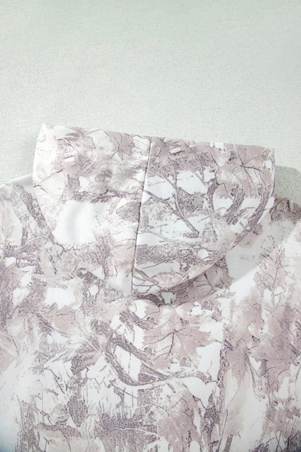Abstract Print Ribbed Cuffs Hem Long Sleeve Hoodie