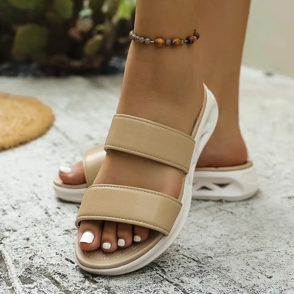 Dual-Strap Platform Sandals