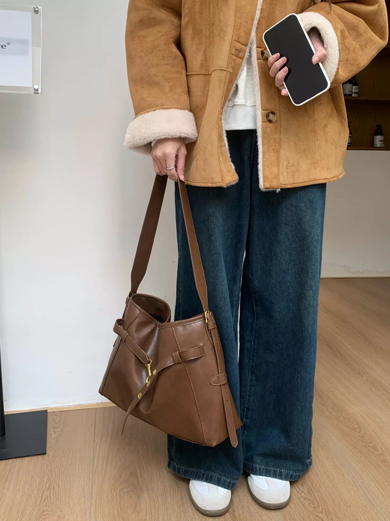 Buckle Decor Tote Bag