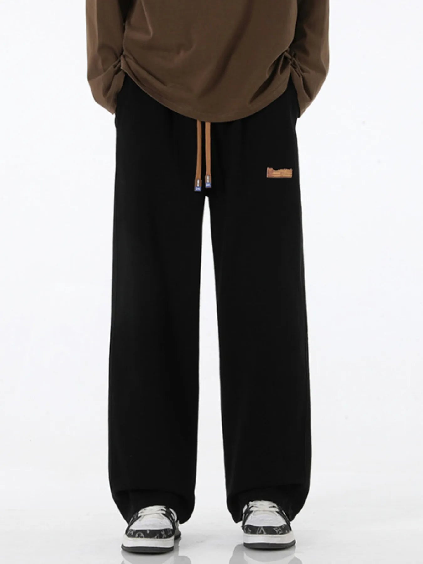 Men's Full Size Wide Leg Drawstring Jeans