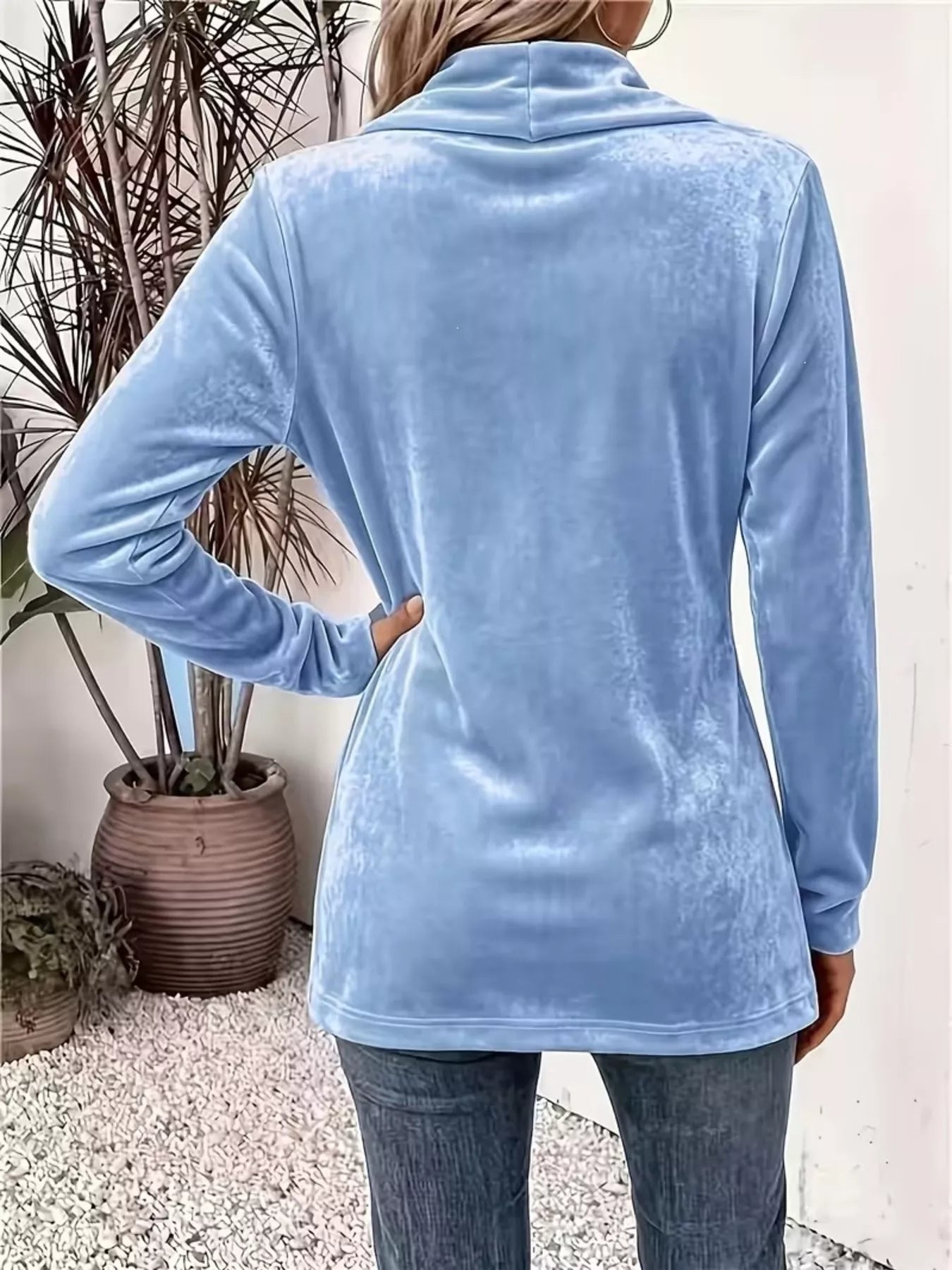 Full Size Velvet Open-Front Cardigan Plus Size