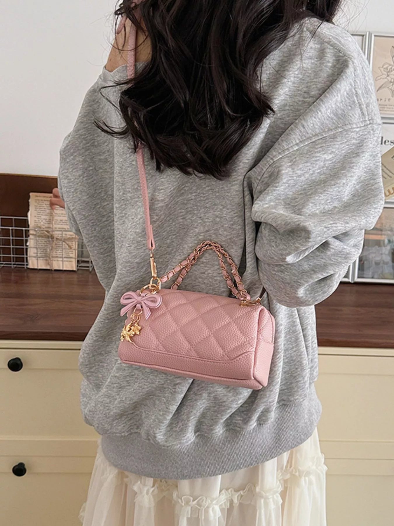 Quilted Chain Crossbody Bag