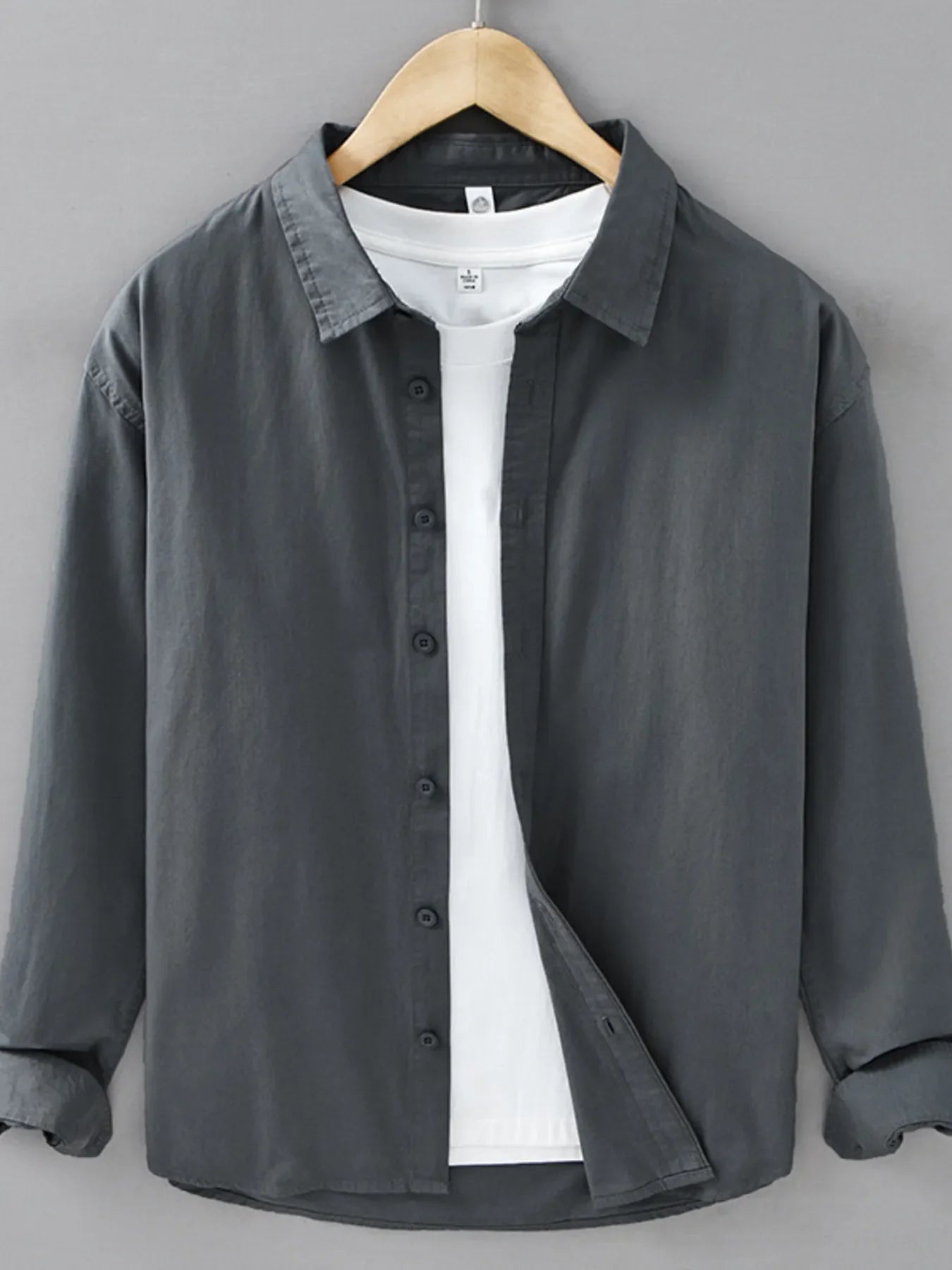 Men's Plus Size Button Up Long Sleeve Shirt