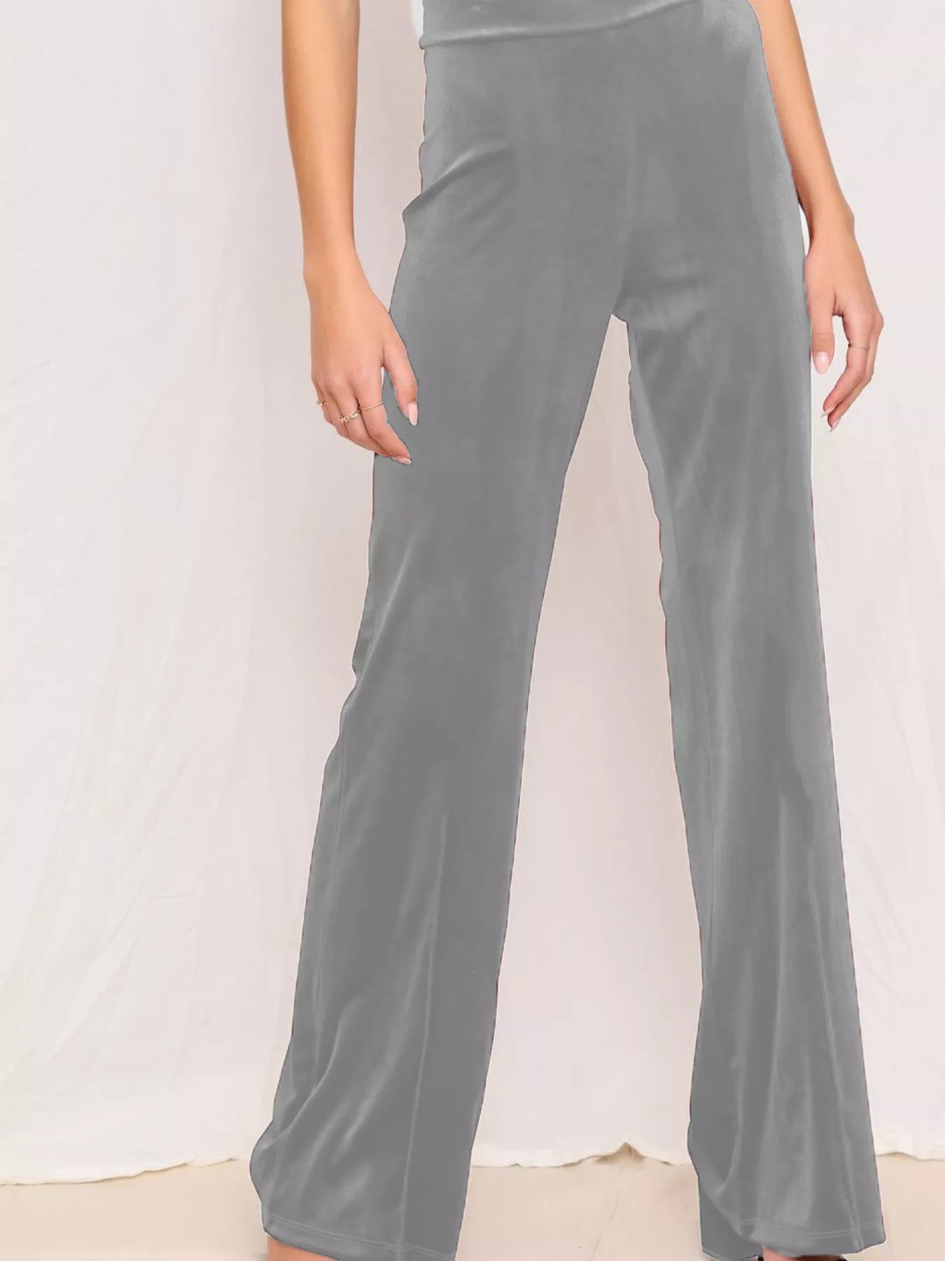 Full Size Velvet Wide Leg Pants Plus Size